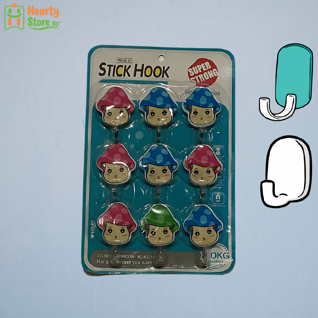 Stick Hook (ကပ်ခွာချိတ်) 9ခုပါ