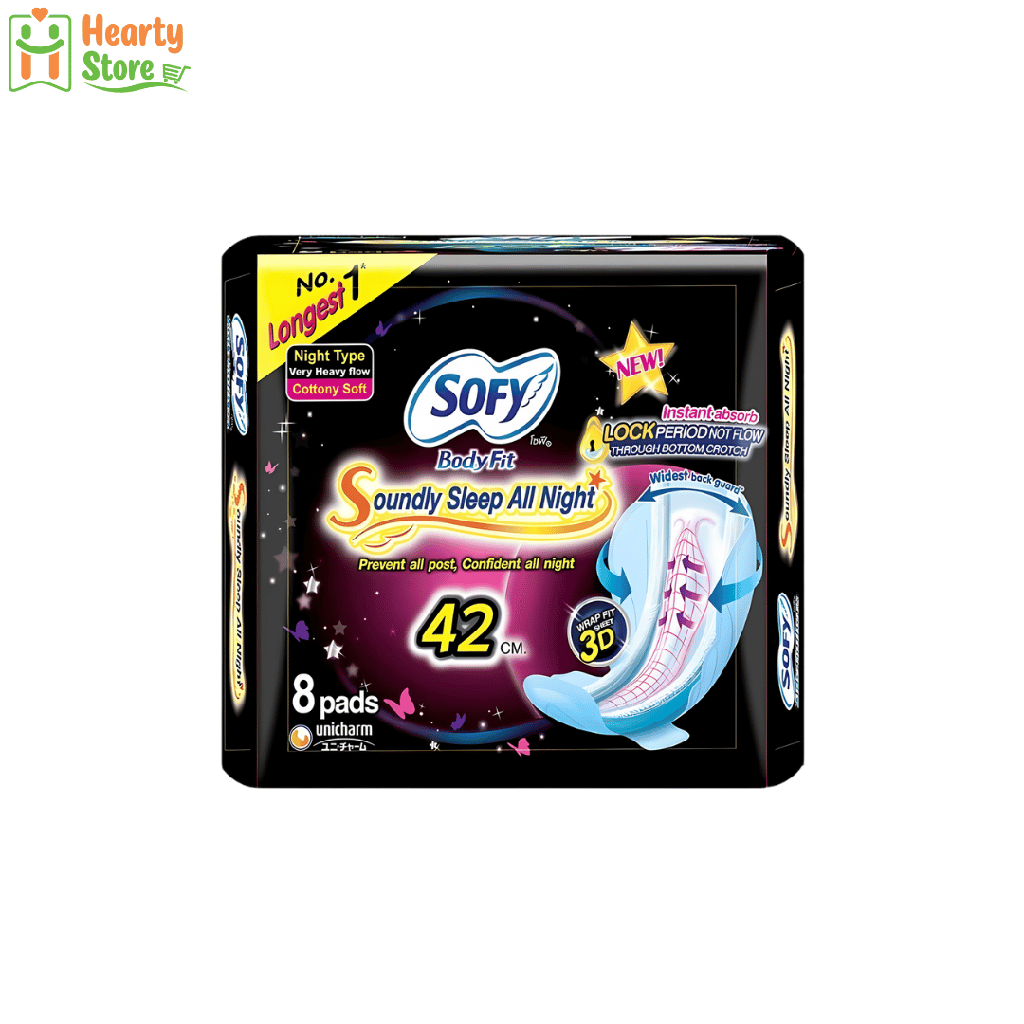 Sofy Body Fit အမျိုးသမီး လစဉ်သုံး (ည - 42cm) 8ခုပါ