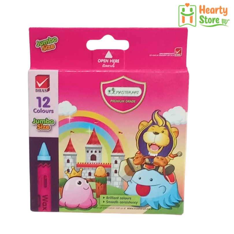 Master Art Wax Crayons Jumbo Size (12 Colors)