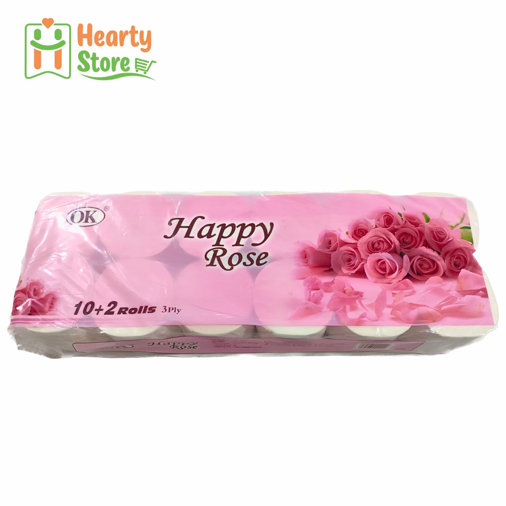 Happy Rose တစ်ရှူးလိပ် (အူတိုင်မပါ) (12လိပ်)