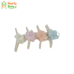 [12-O-HA-Clip-008] ညှပ်ကလစ် (အကြည်) - ပုလဲပန်းပွင့်ပါ